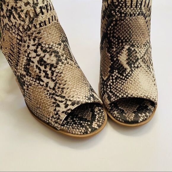 Qupid Caris Beige Brown Snake Mule Sling Back - Picture 8 of 8